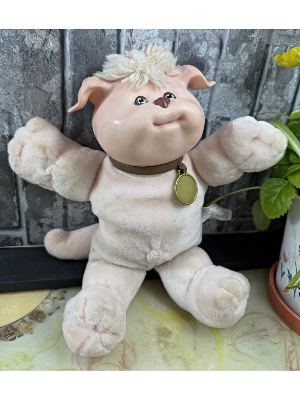 VtgColeco Cabbage Patch Kids Koosas Pig Stuffed Animal Plush Pink/White 1983